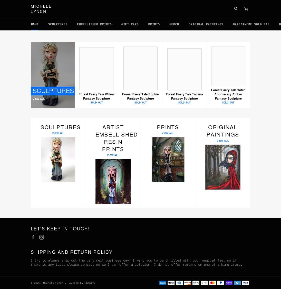 michelelynchart.com shopify website screenshot
