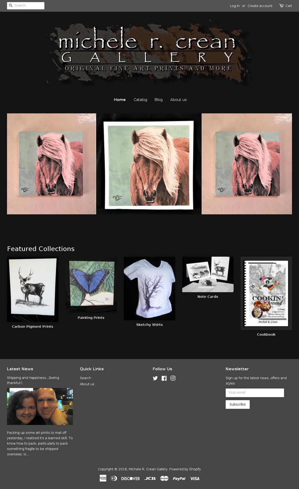 michelercreangallery.com — Shopify storefront screenshot