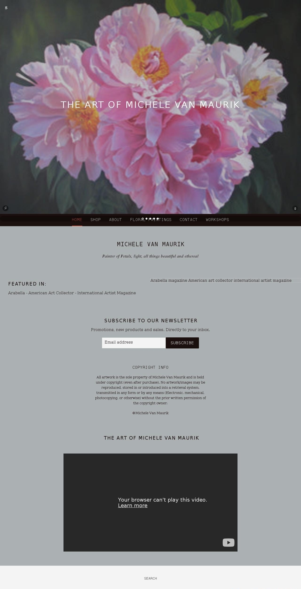 michelevanmaurik.com shopify website screenshot