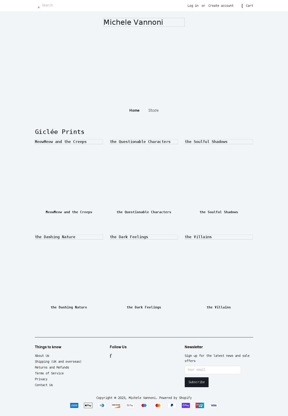 michelevannoni.co.uk shopify website screenshot