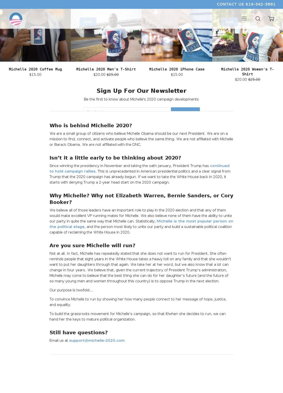 michelle-2020.com — Shopify storefront screenshot