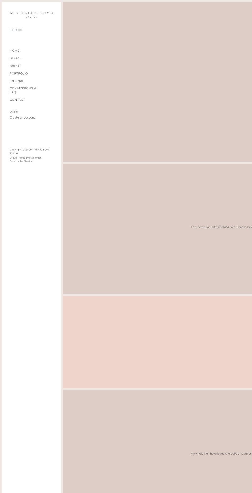 michelleboydstudio.com — Shopify storefront screenshot