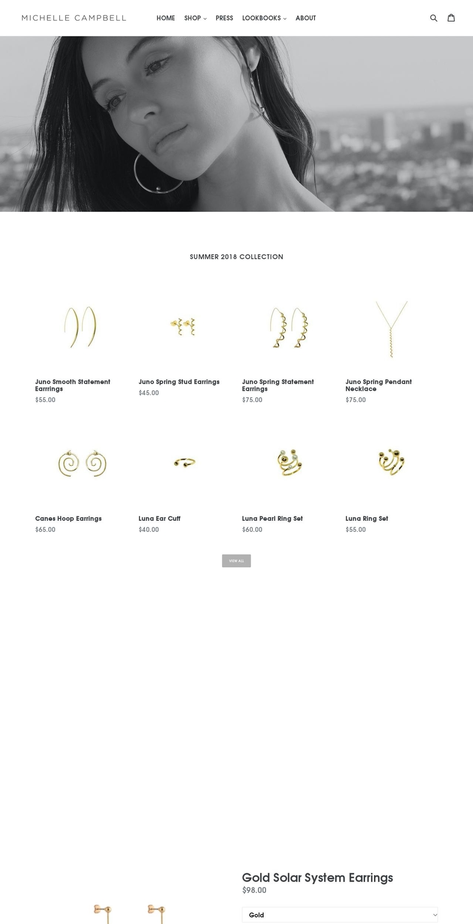 michellecampbelljewelry.com — Shopify storefront screenshot
