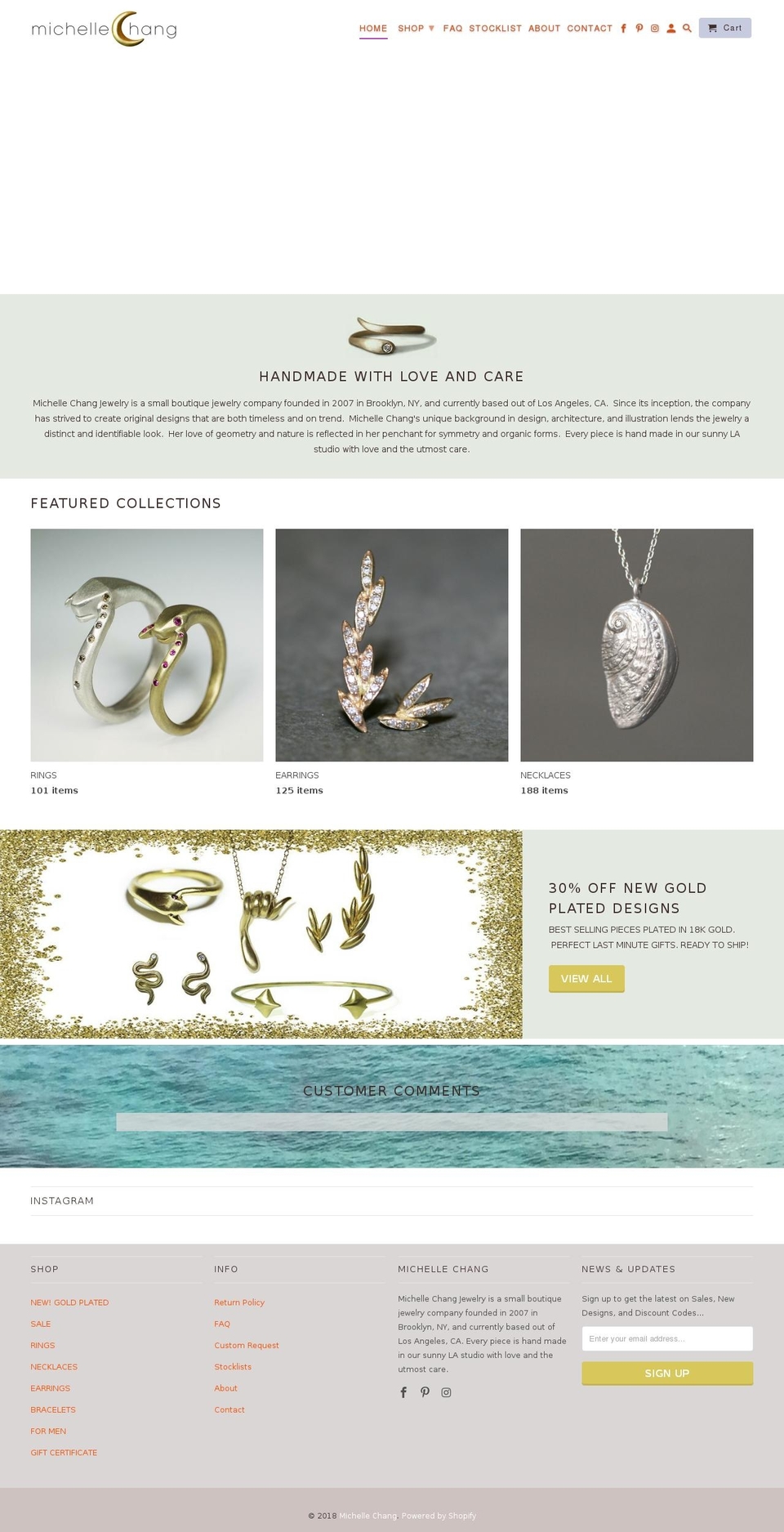 michellechang.com — Shopify storefront screenshot