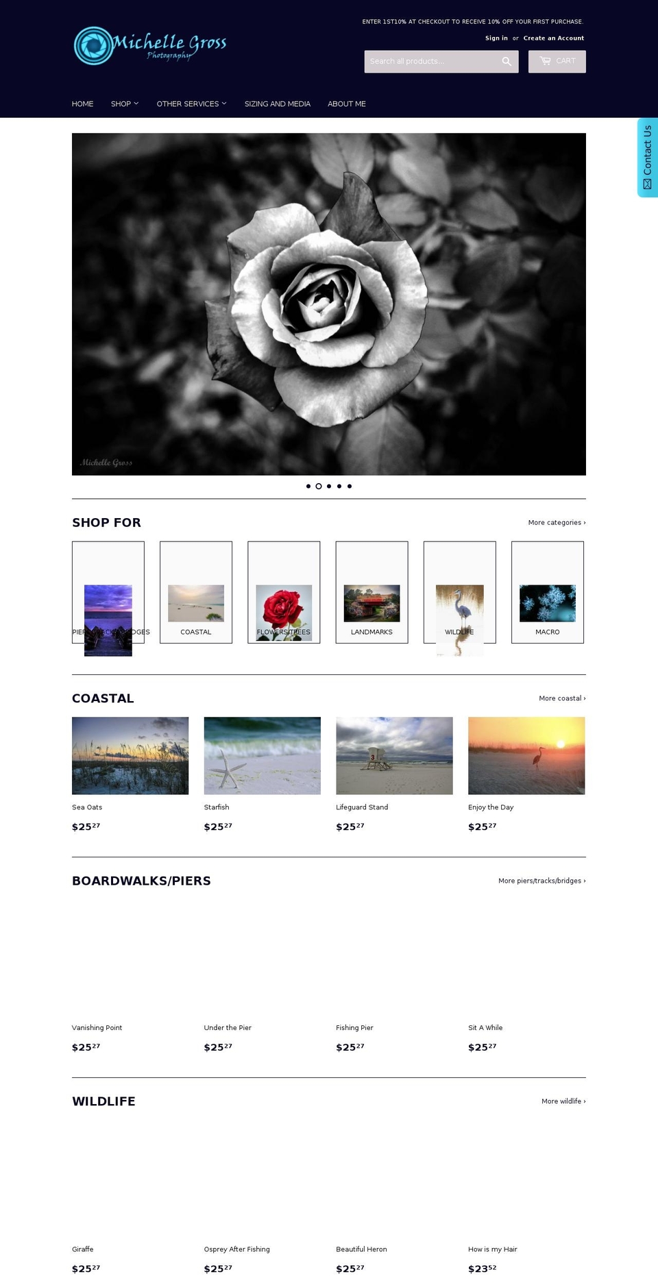 michellegrossphotography.com — Shopify storefront screenshot