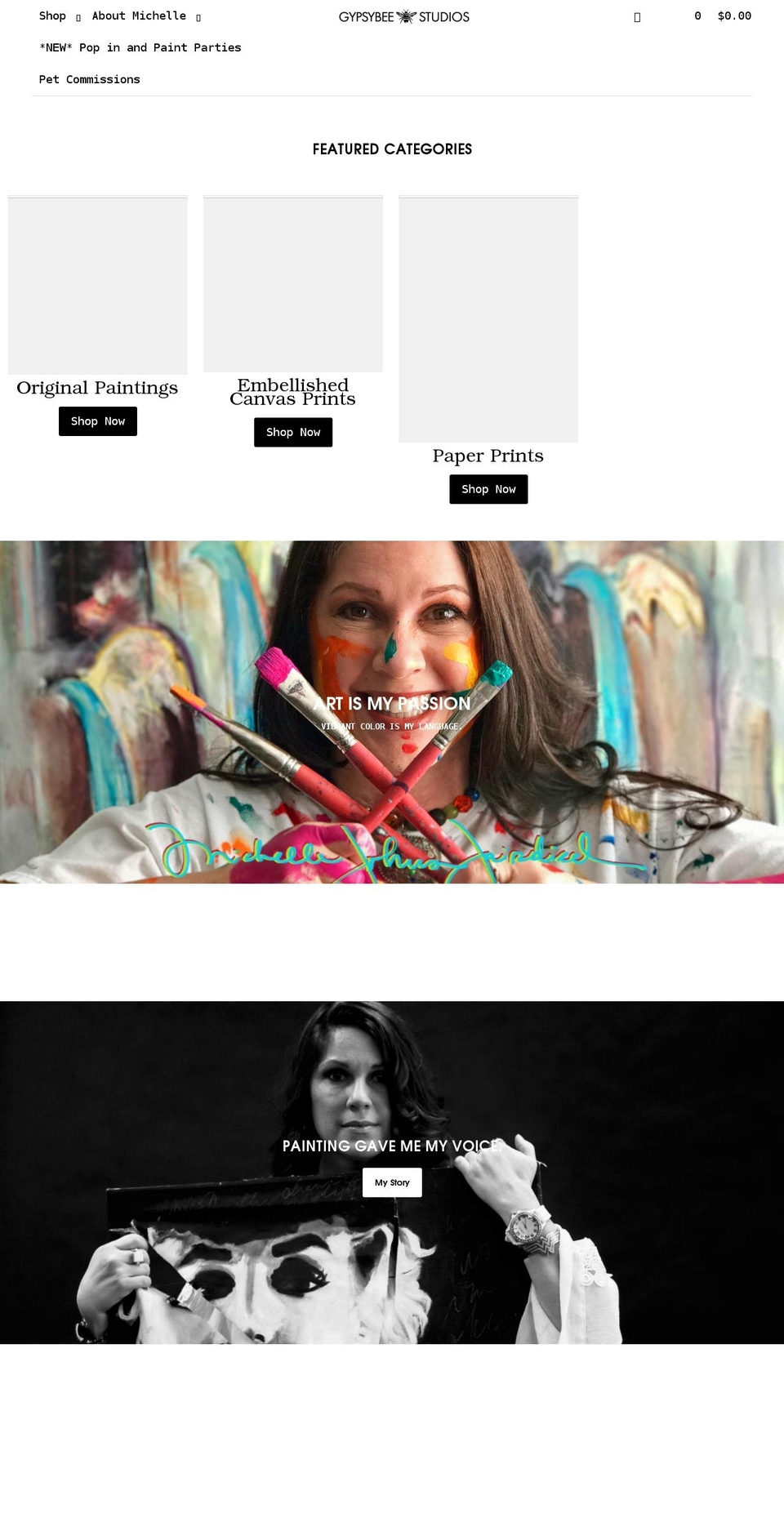 michellejohnsonfairchild.com shopify website screenshot
