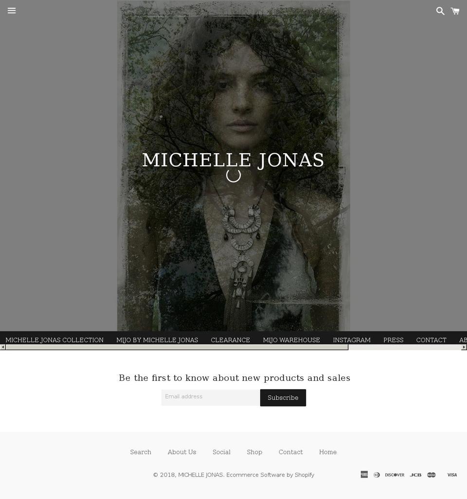 michellejonas.com shopify website screenshot