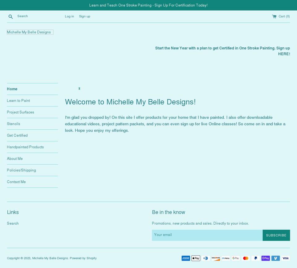 michellemybelledesigns.com shopify website screenshot
