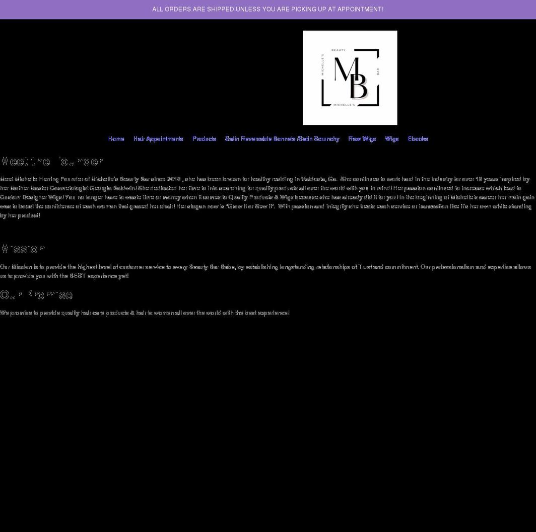 michellesbeautybar.com shopify website screenshot