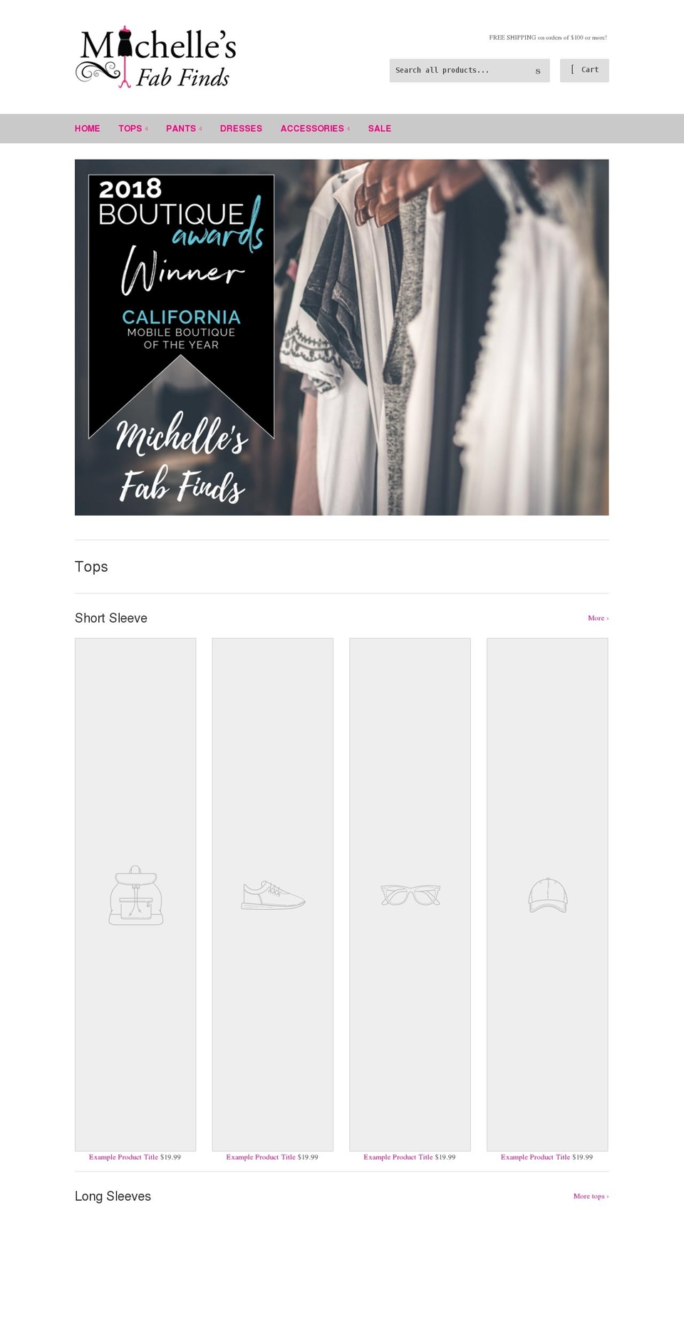 michellesfabfinds.com shopify website screenshot