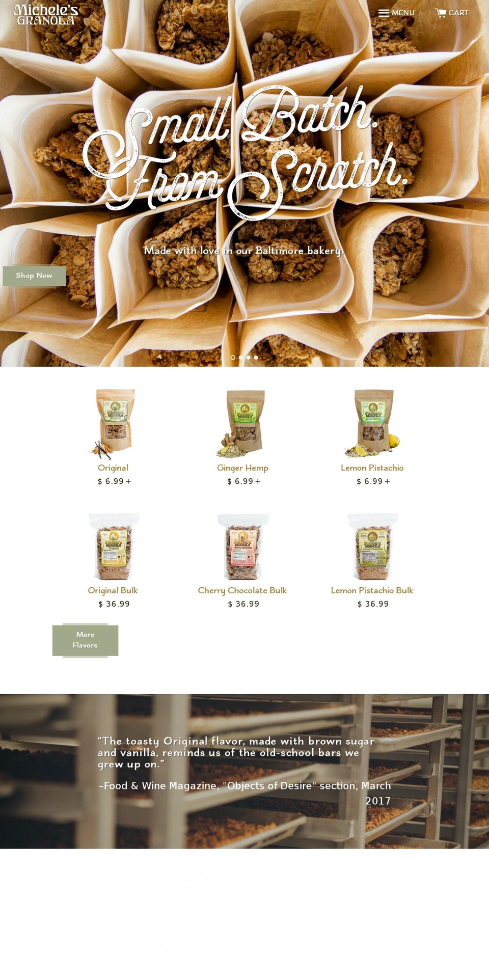 michellesgranola.com shopify website screenshot