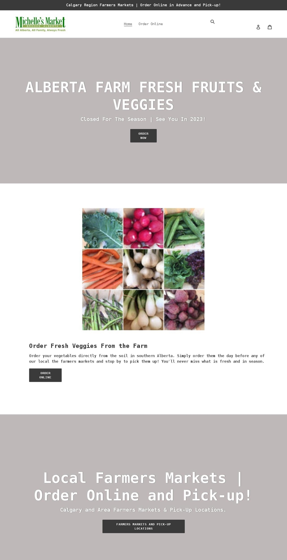 michellesmarketcalgary.com shopify website screenshot