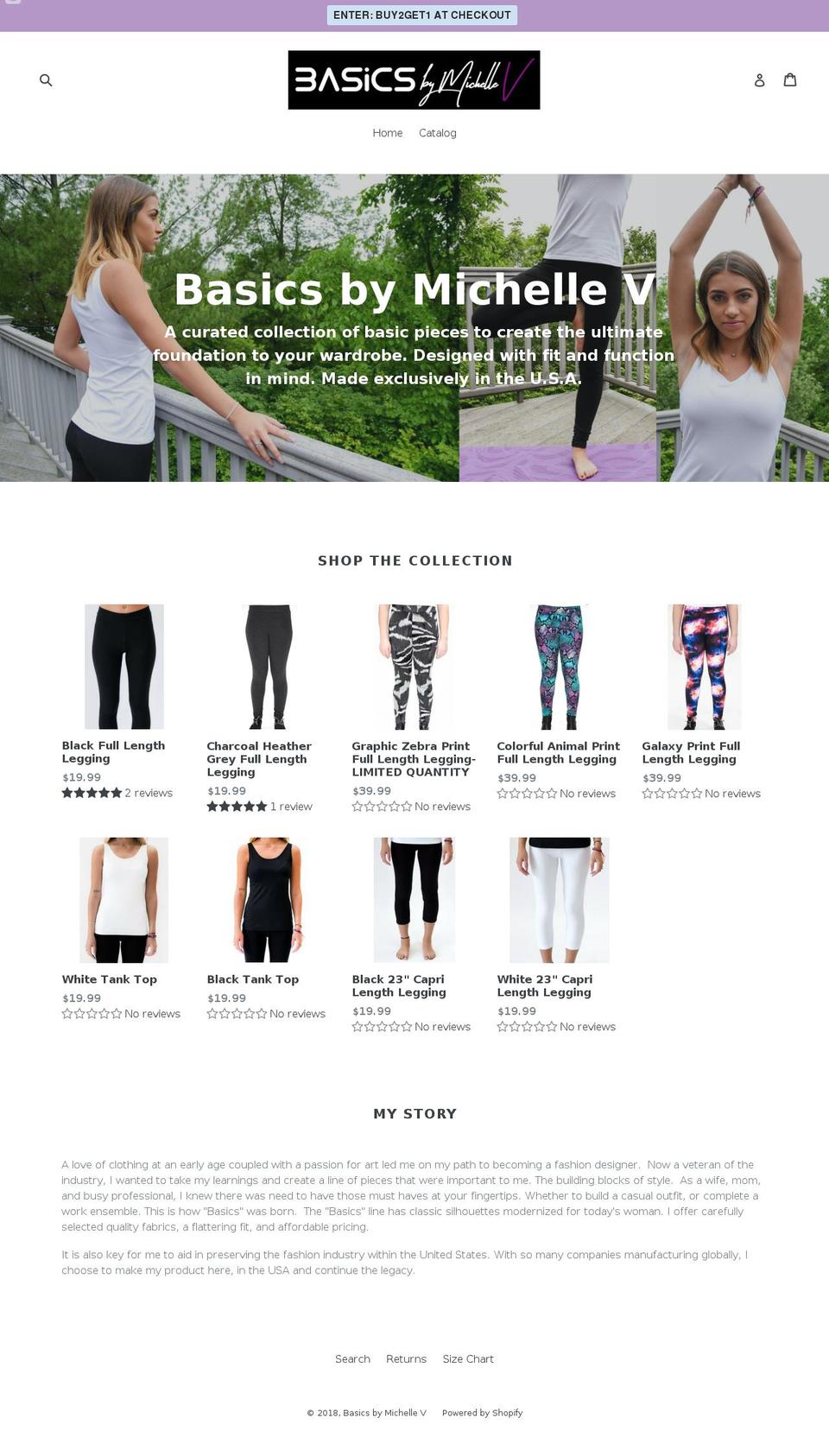michellevbasics.com — Shopify storefront screenshot