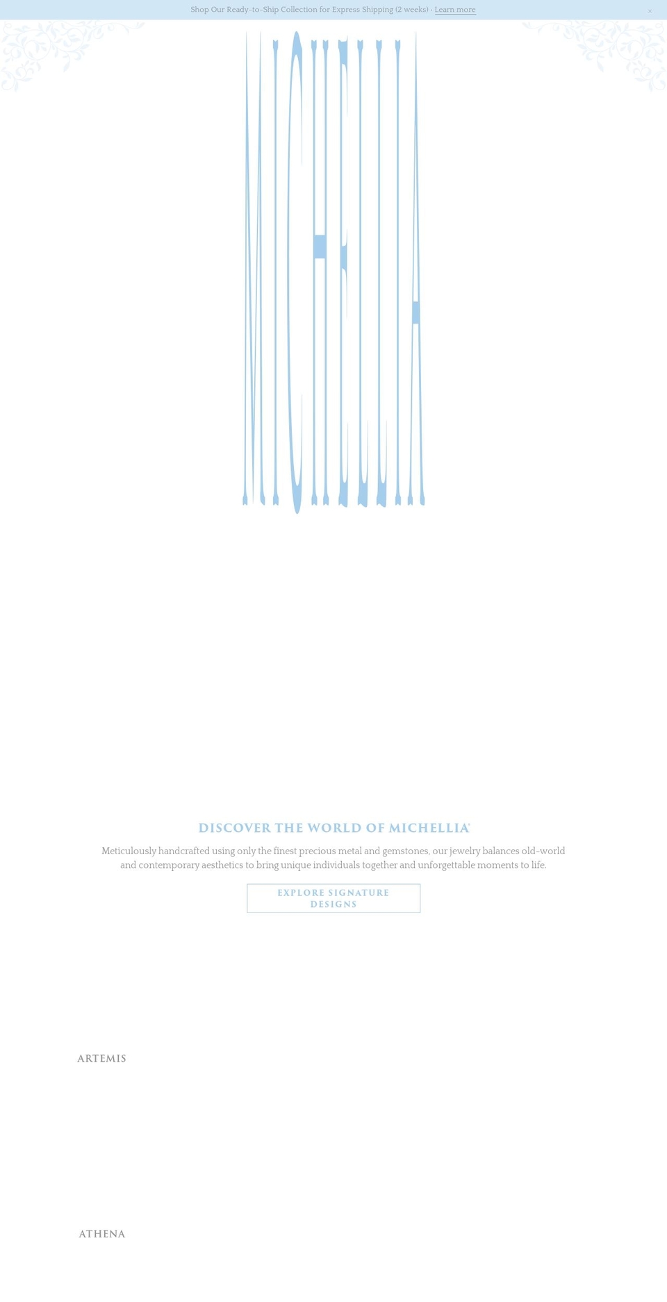 michellia.com shopify website screenshot