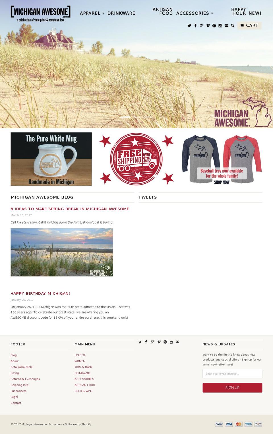 michiganawesome.us shopify website screenshot