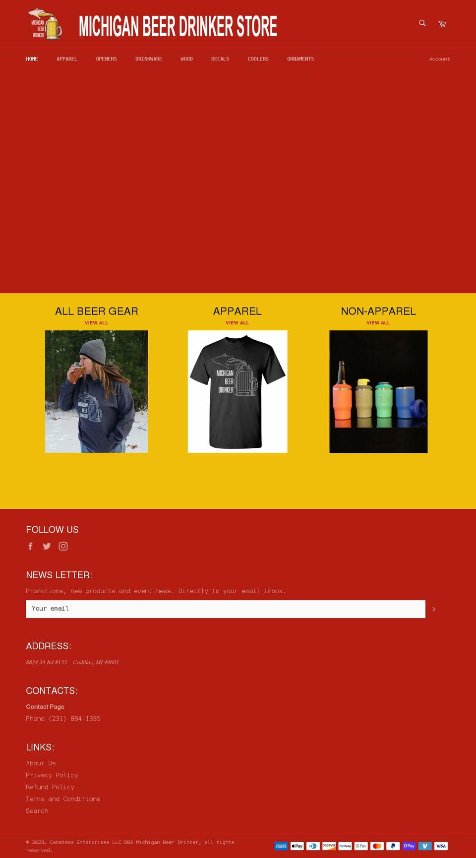 michiganbeerdrinker.com shopify website screenshot