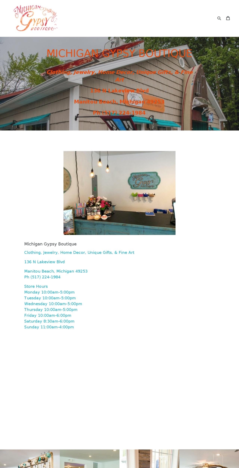 michigangypsy.com shopify website screenshot