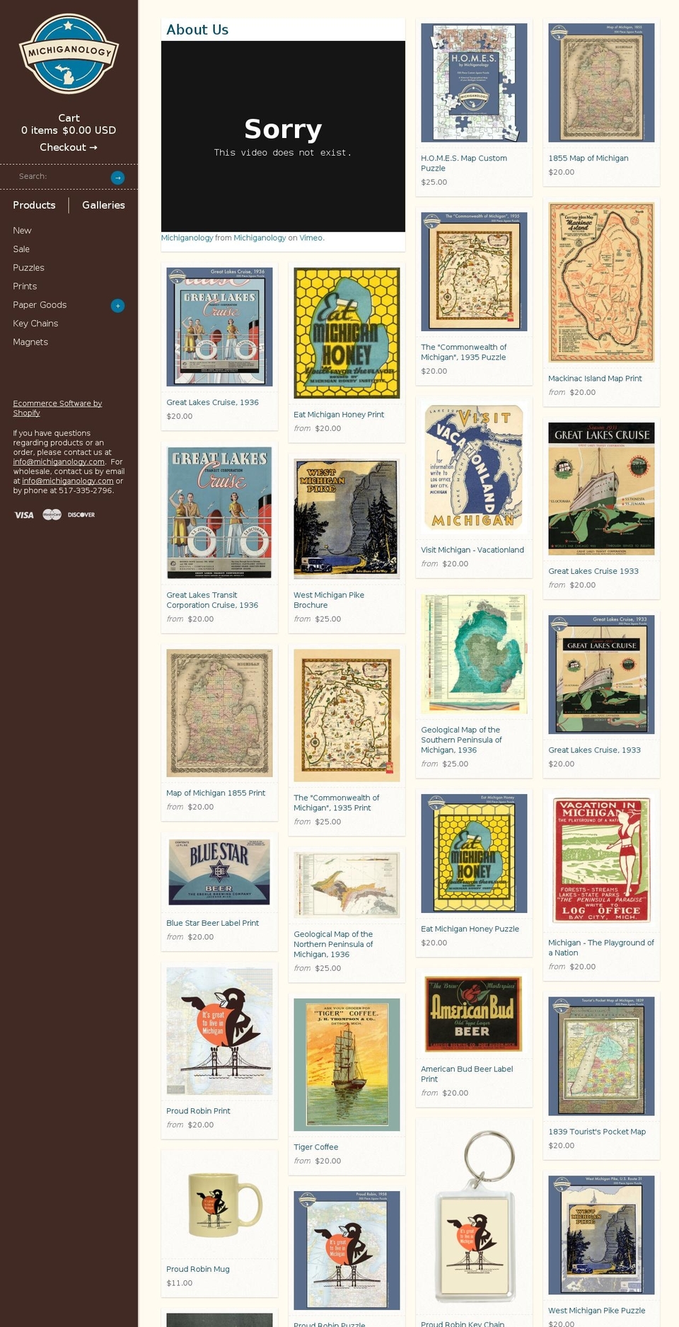 michiganology.com shopify website screenshot