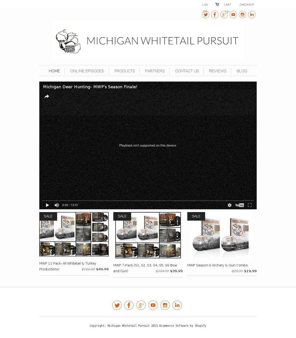 michiganwhitetailpursuit.com shopify website screenshot