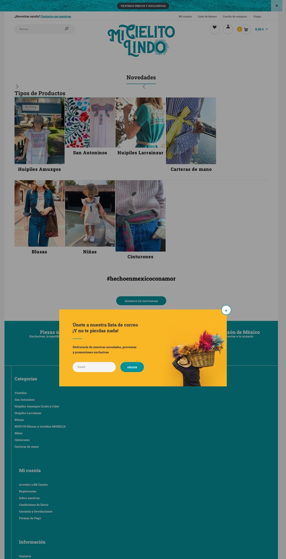 micielitolindo.es shopify website screenshot