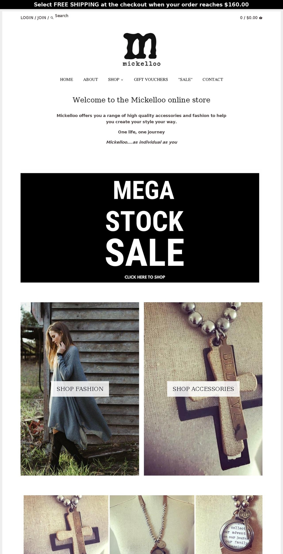 mickelloo.com.au shopify website screenshot