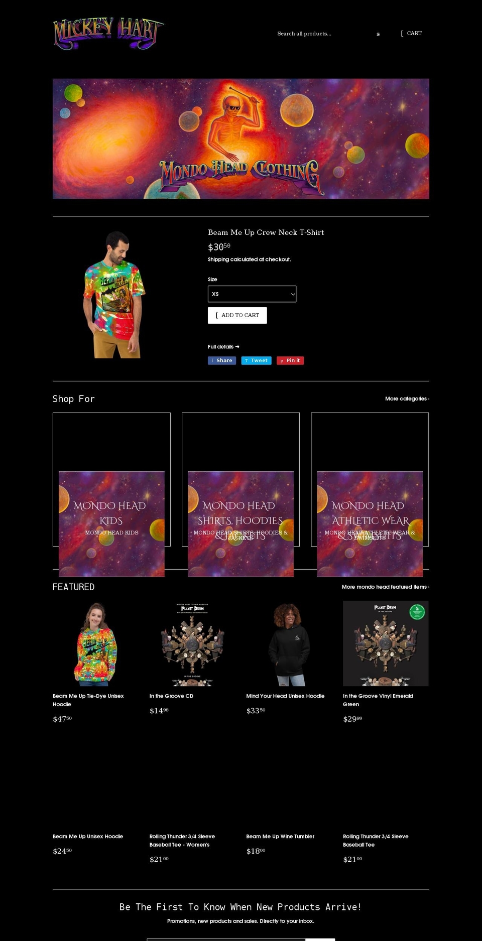 mickeyhart.store shopify website screenshot