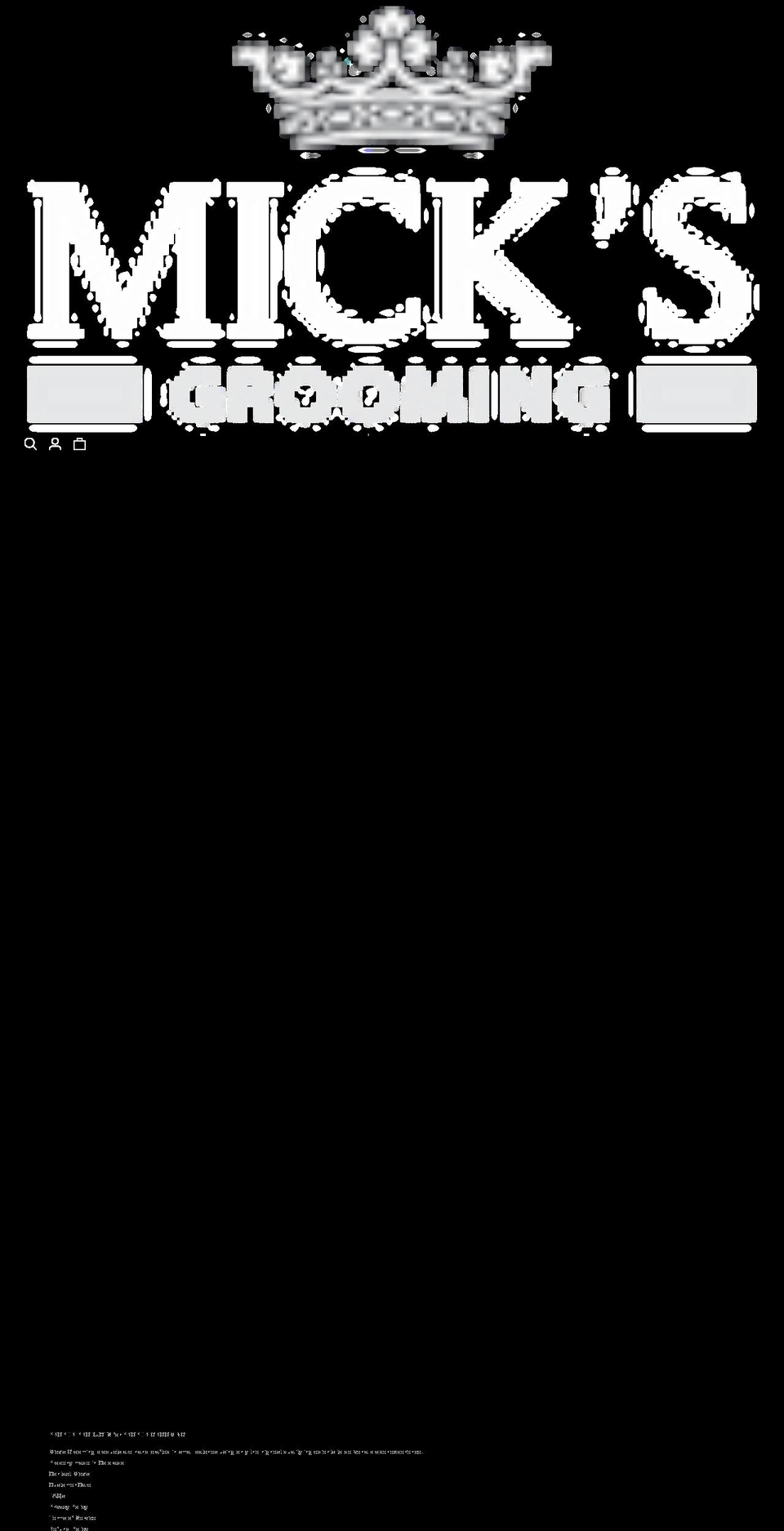 micksgrooming.com shopify website screenshot