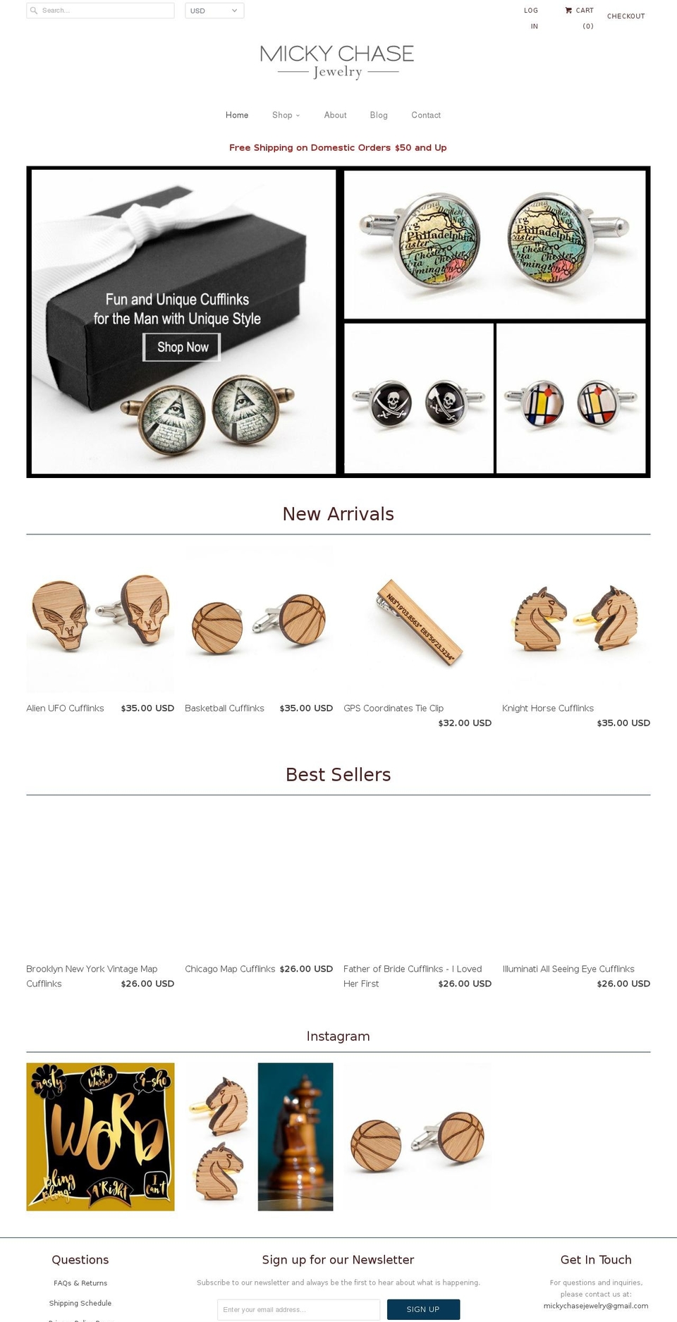 mickychase.com shopify website screenshot