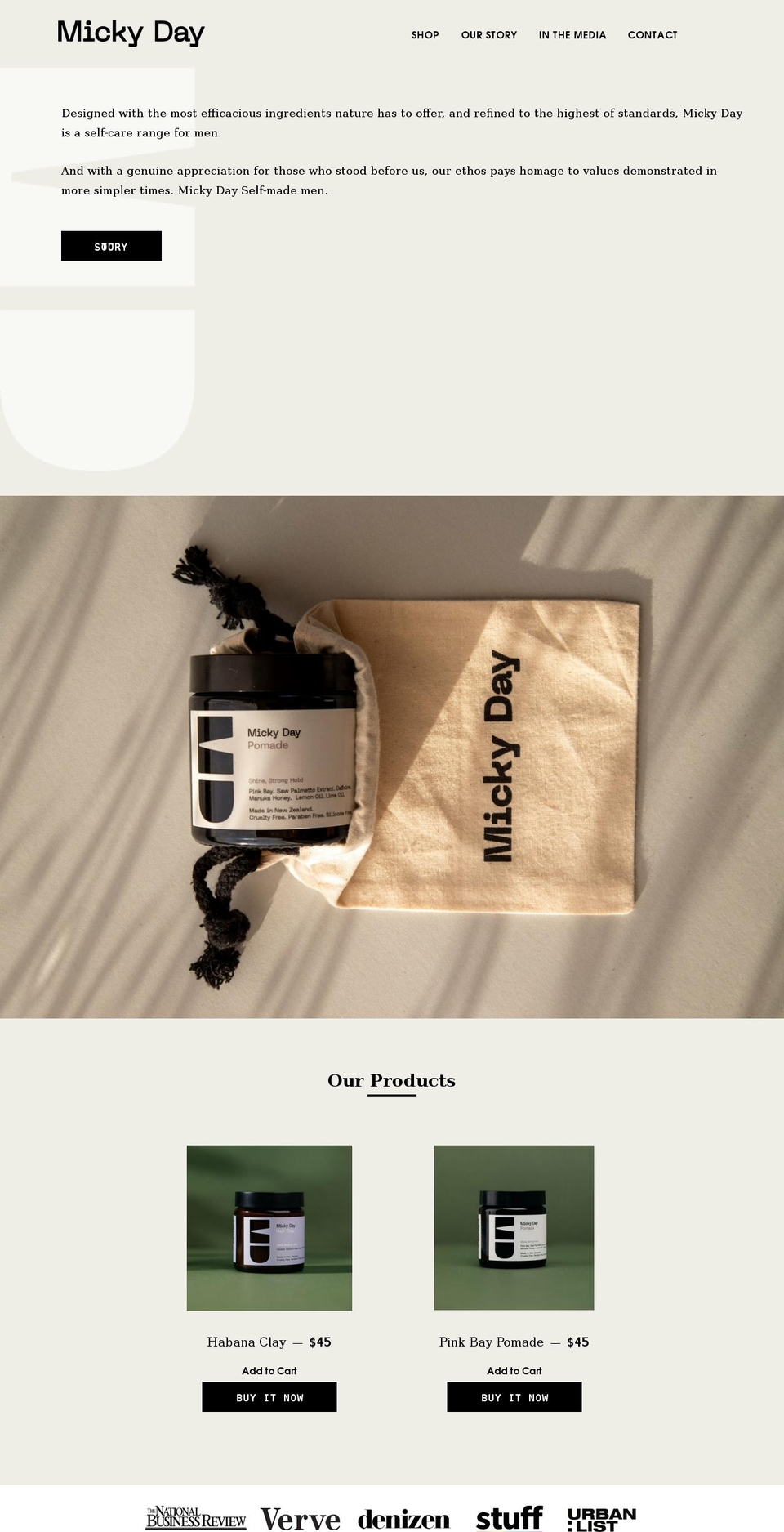 mickyday.com shopify website screenshot