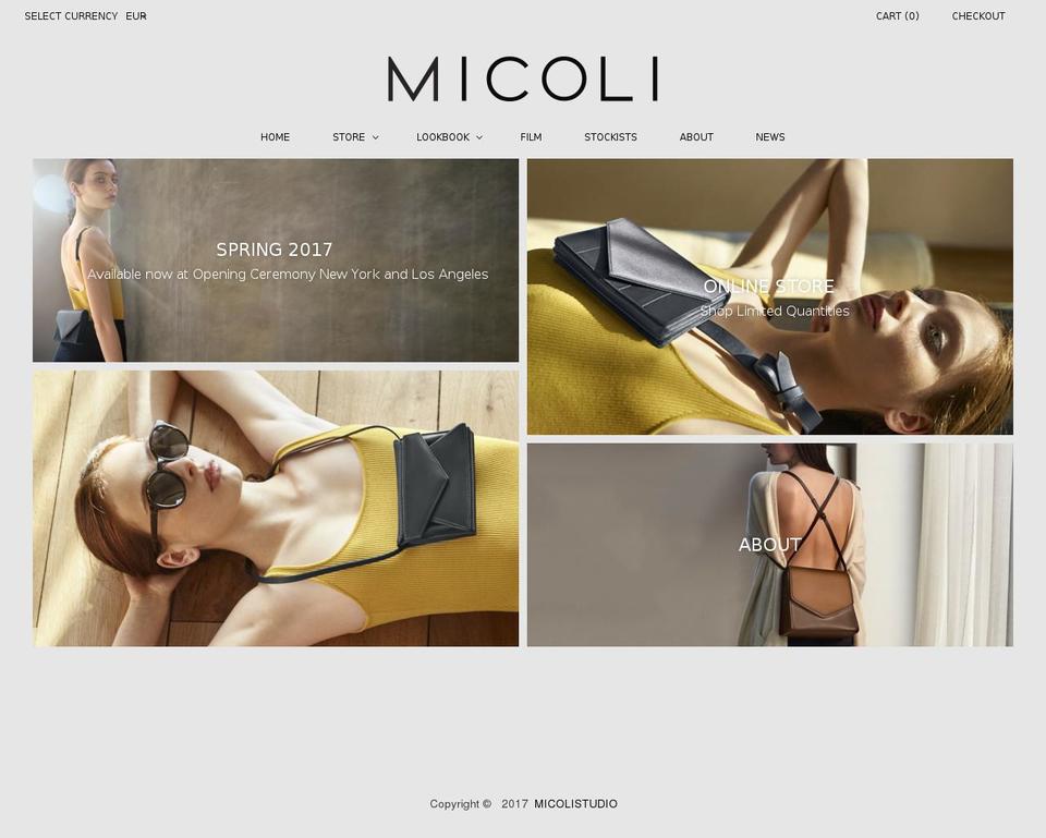 micolicollection.com shopify website screenshot
