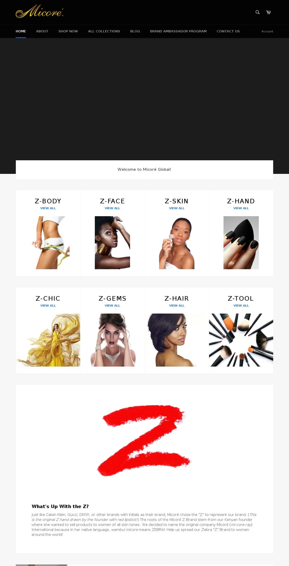 micoreglobal.com shopify website screenshot