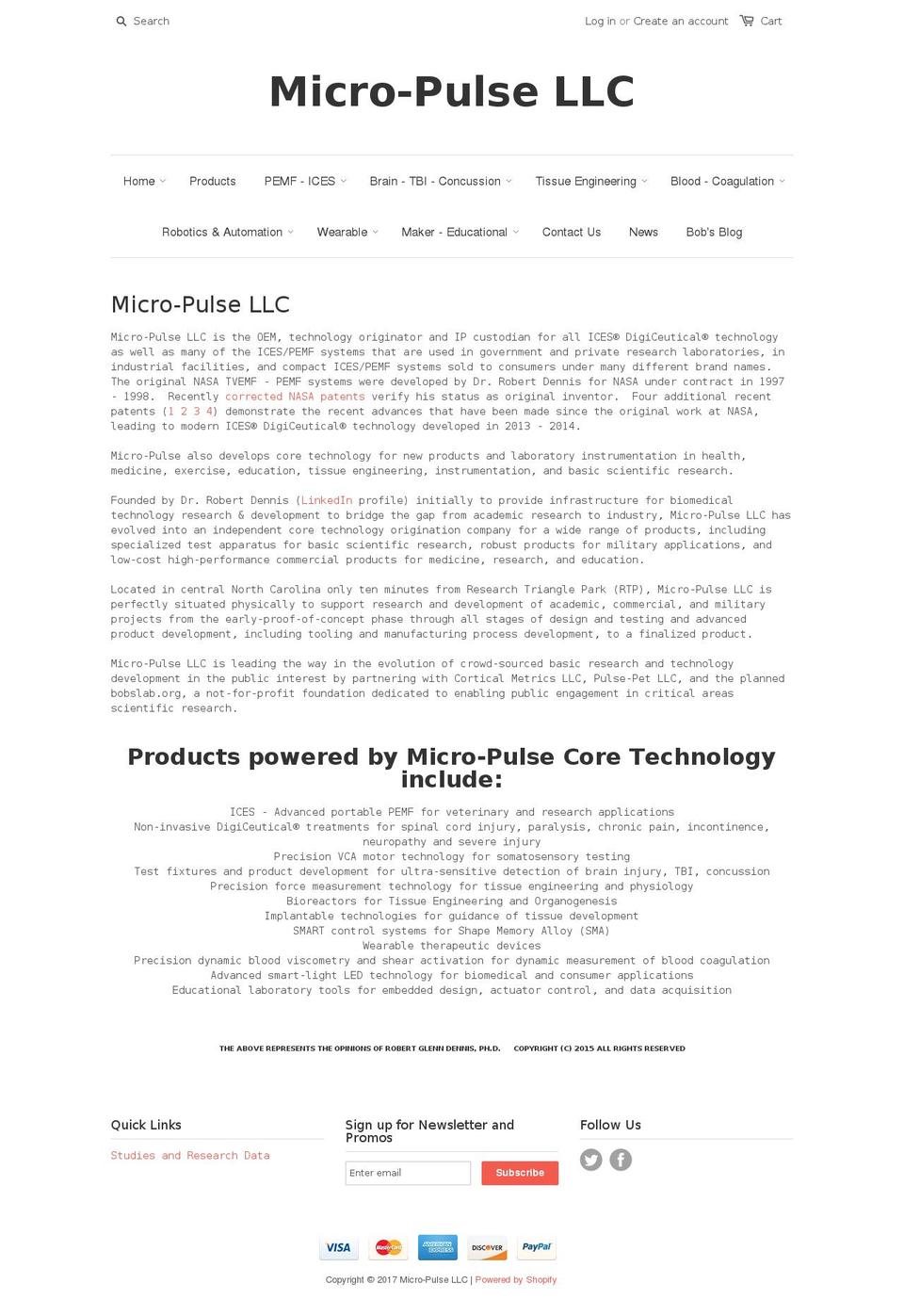micro-pulse.com shopify website screenshot