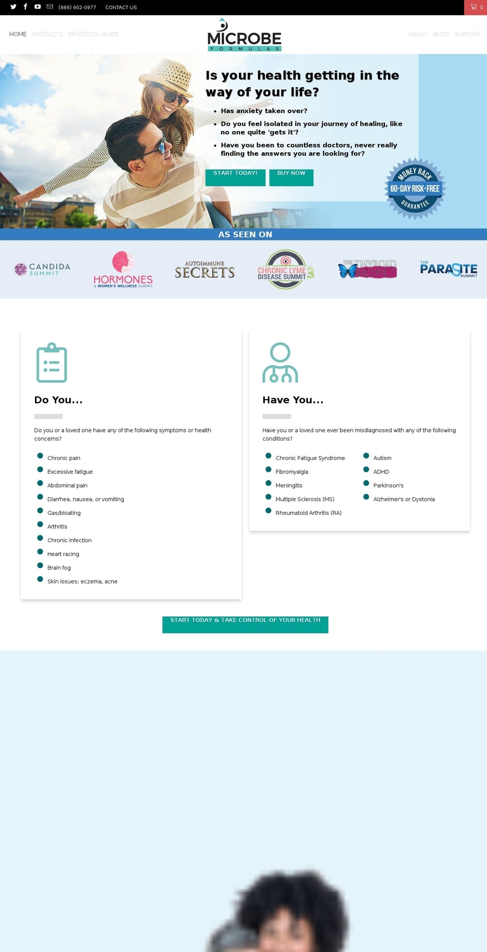 microbeformulas.com shopify website screenshot