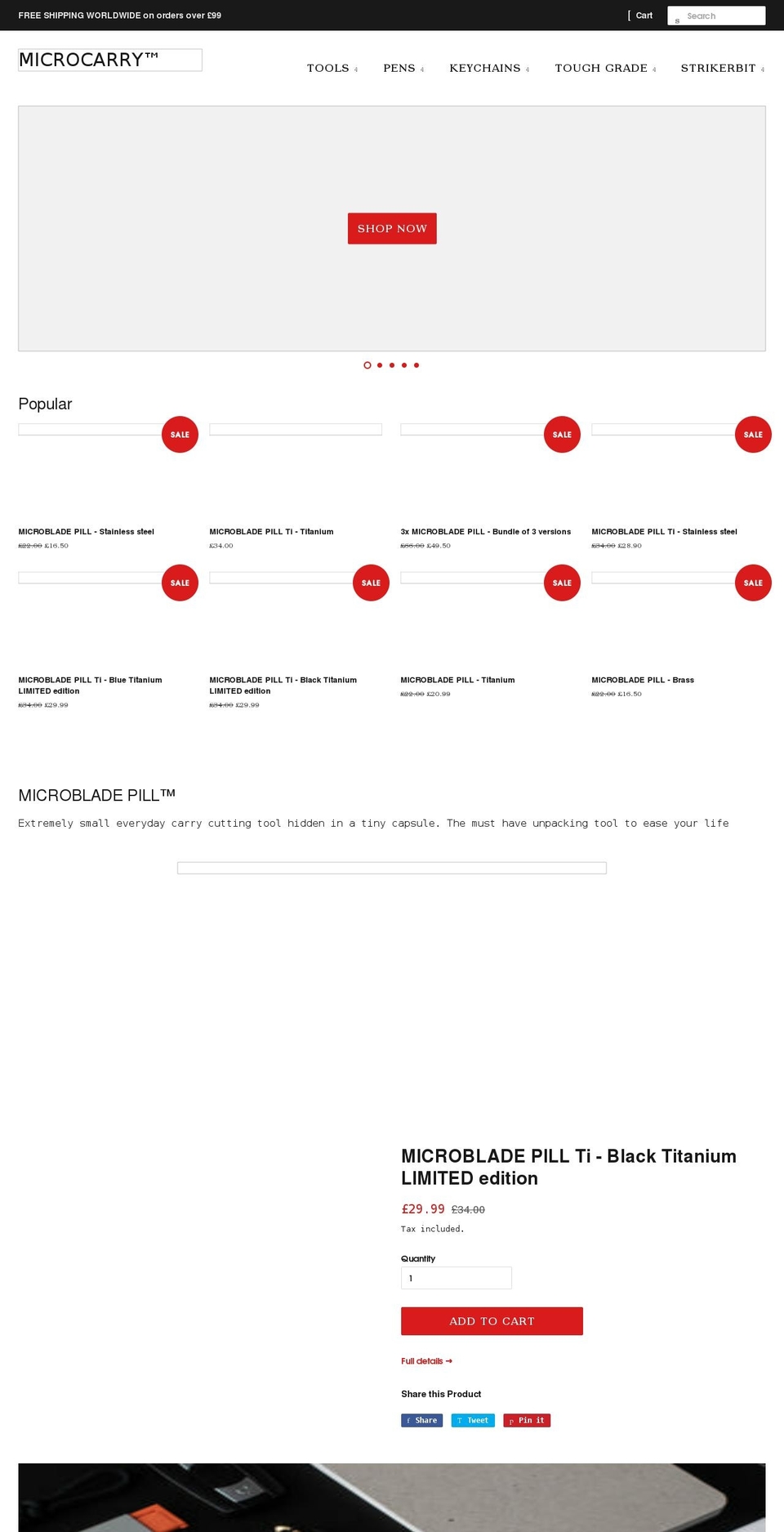 microcarry.com shopify website screenshot