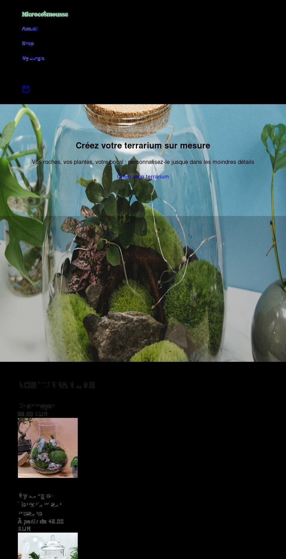 microcosmousse.com — Shopify storefront screenshot