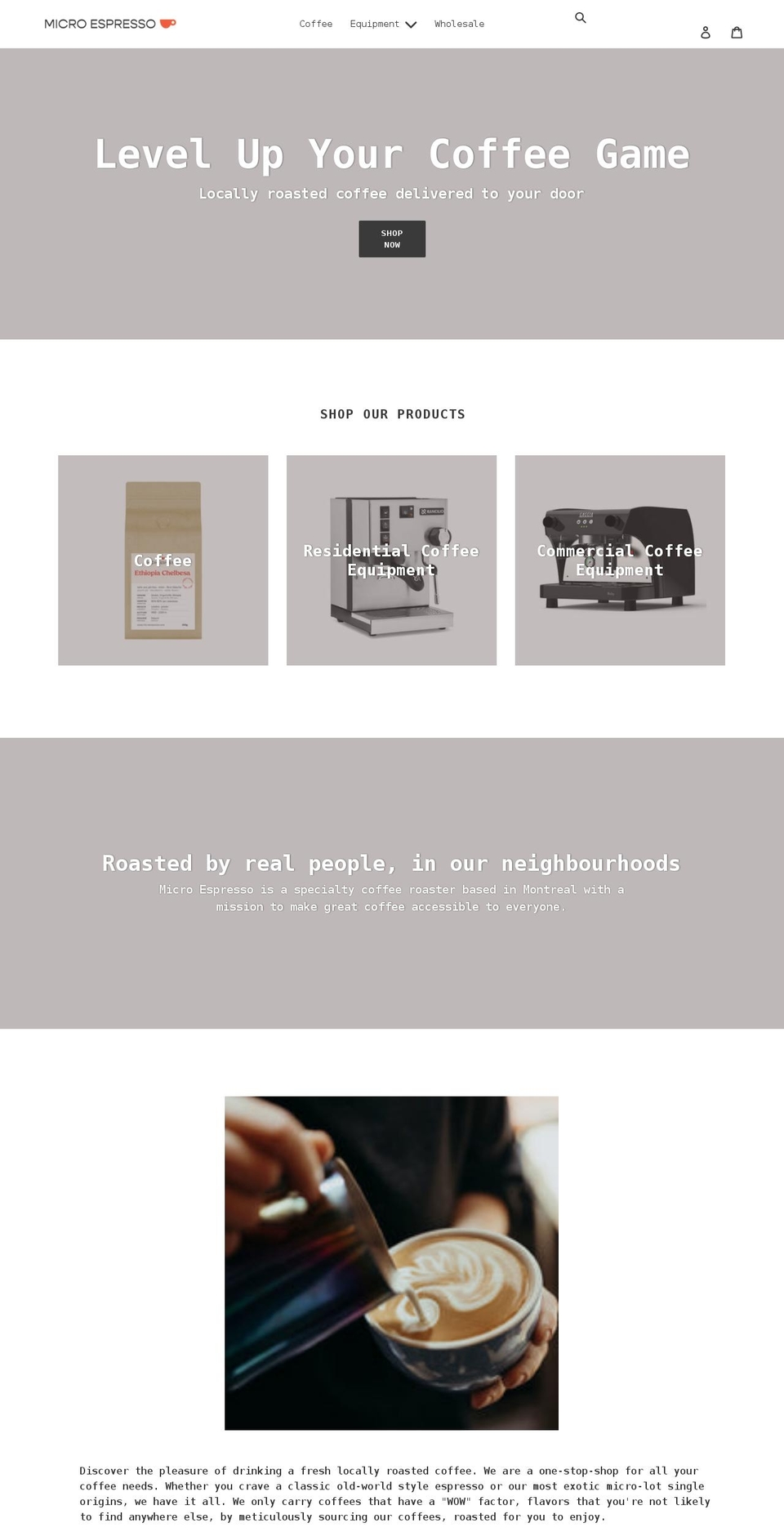 microespresso.com shopify website screenshot