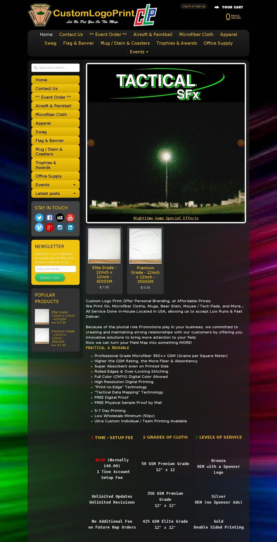 microfibermaps.com shopify website screenshot