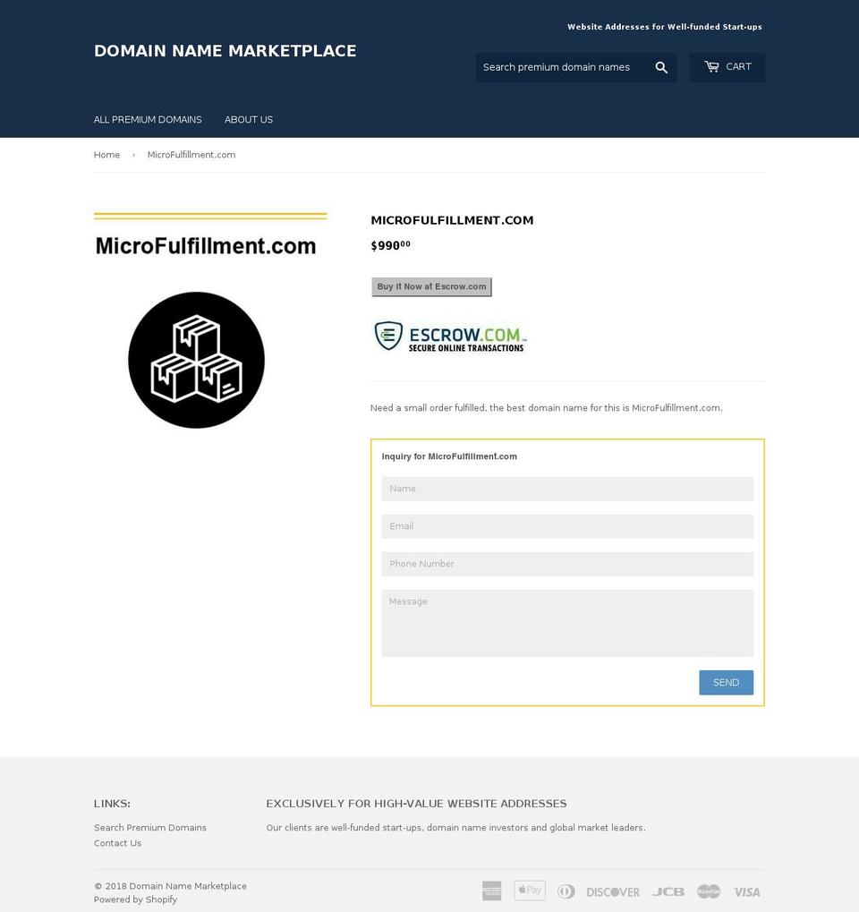 microfulfillment.com — Shopify storefront screenshot