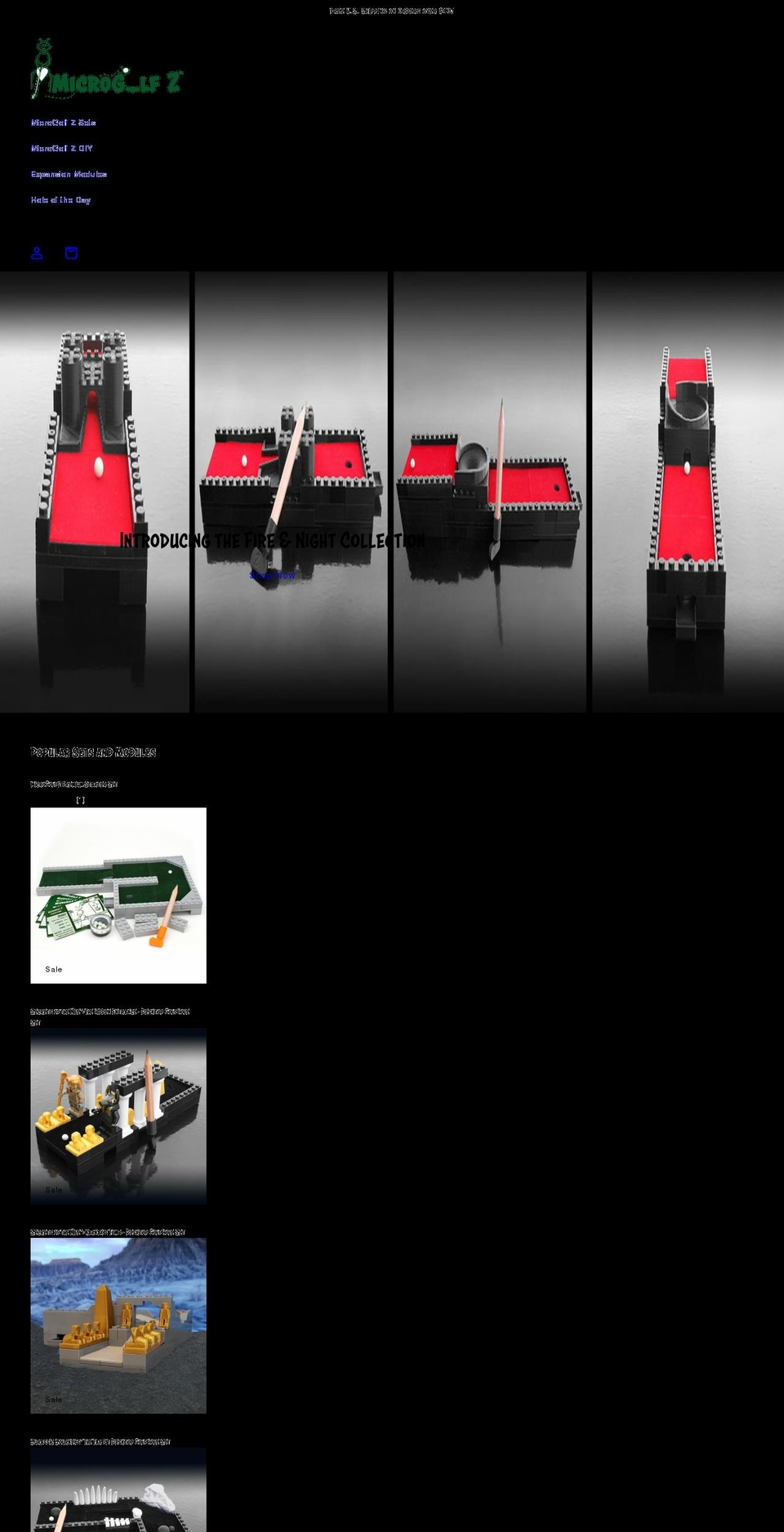 microgolfz.com shopify website screenshot
