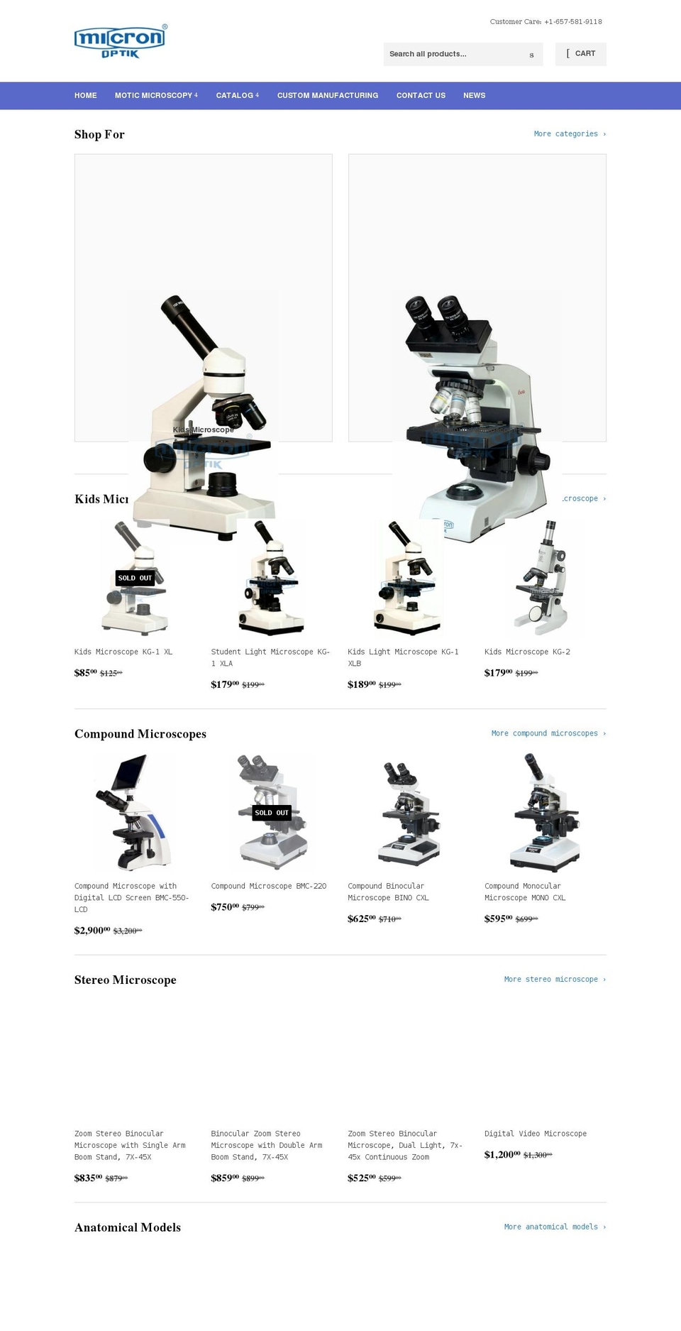 micron-optik.com shopify website screenshot