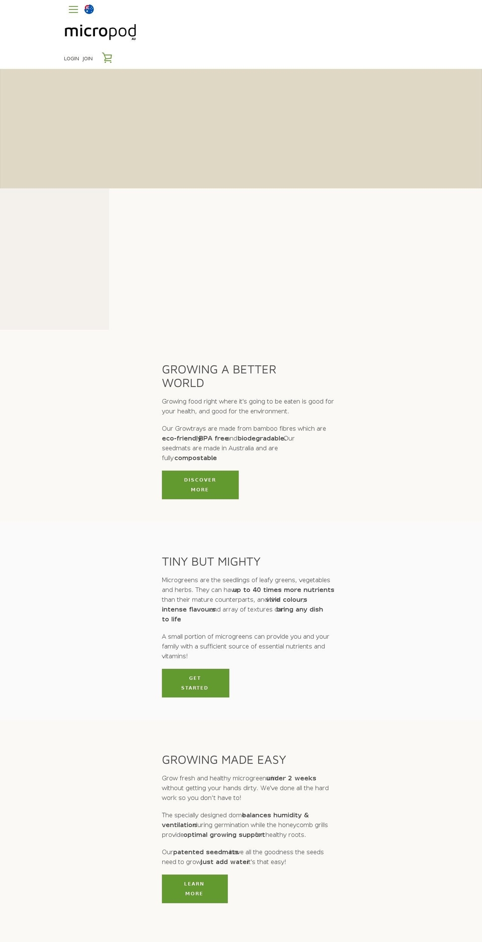 micropod.com.au shopify website screenshot