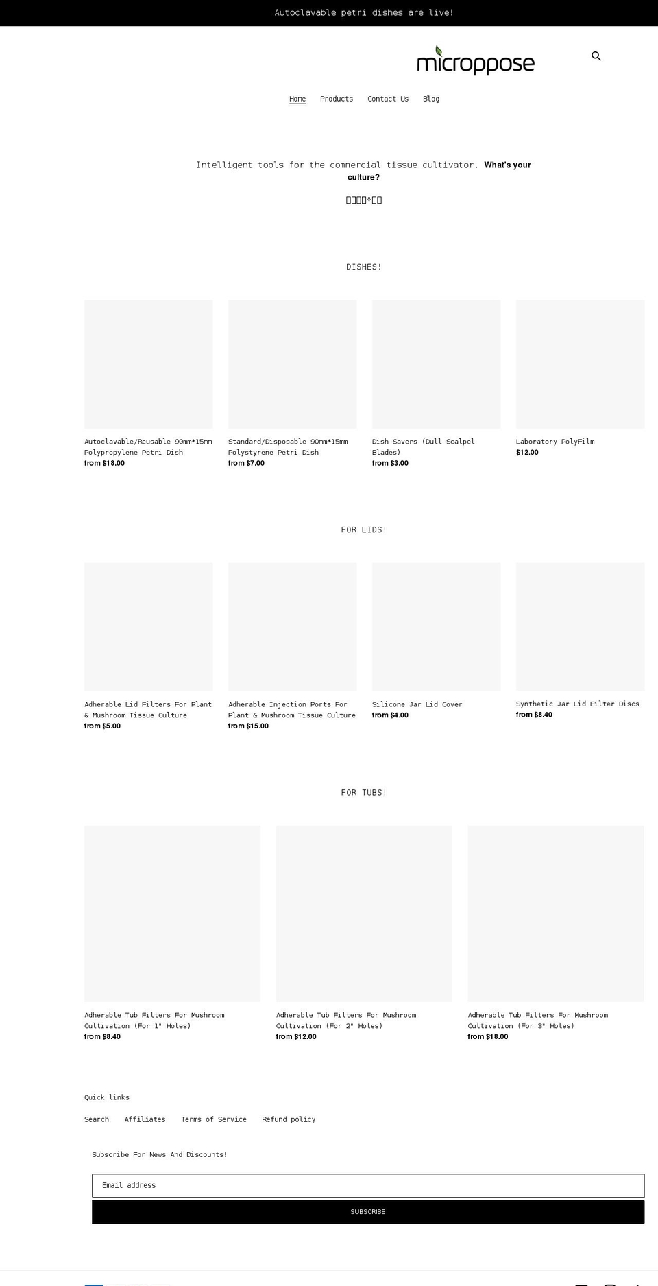 microppose.com shopify website screenshot