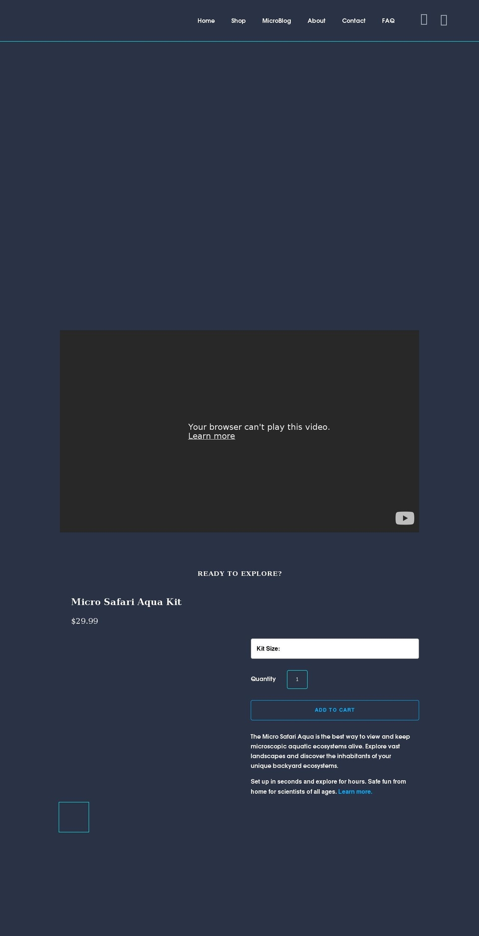microsafari.org shopify website screenshot