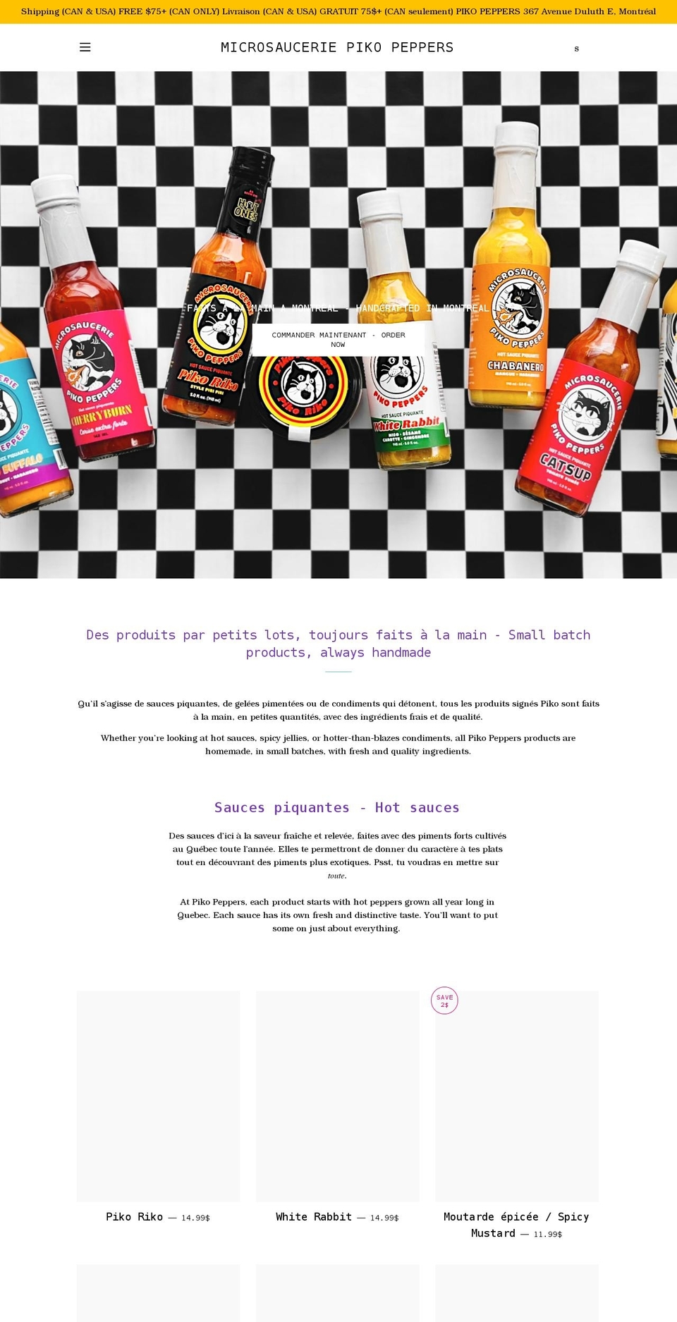 microsauceriepikopeppers.com shopify website screenshot