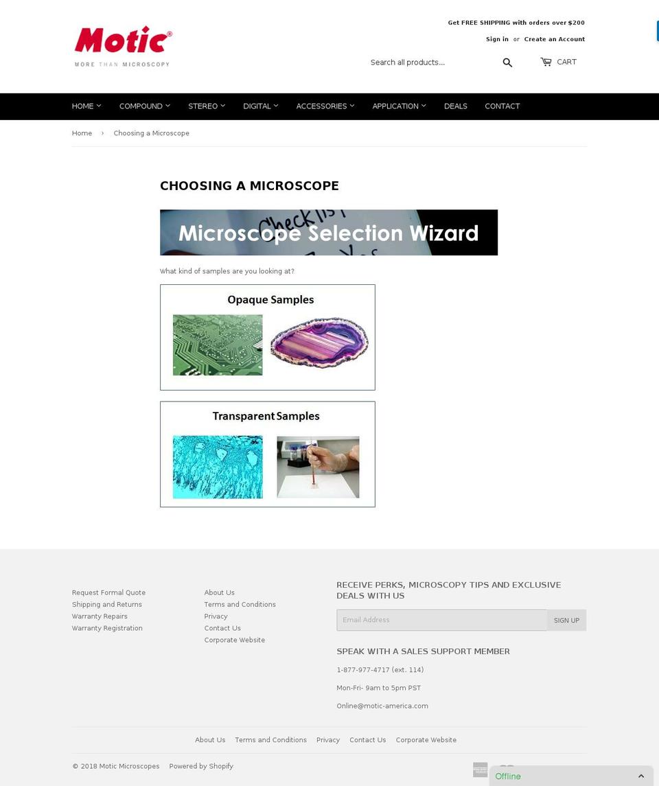 microscopechoice.com — Shopify storefront screenshot
