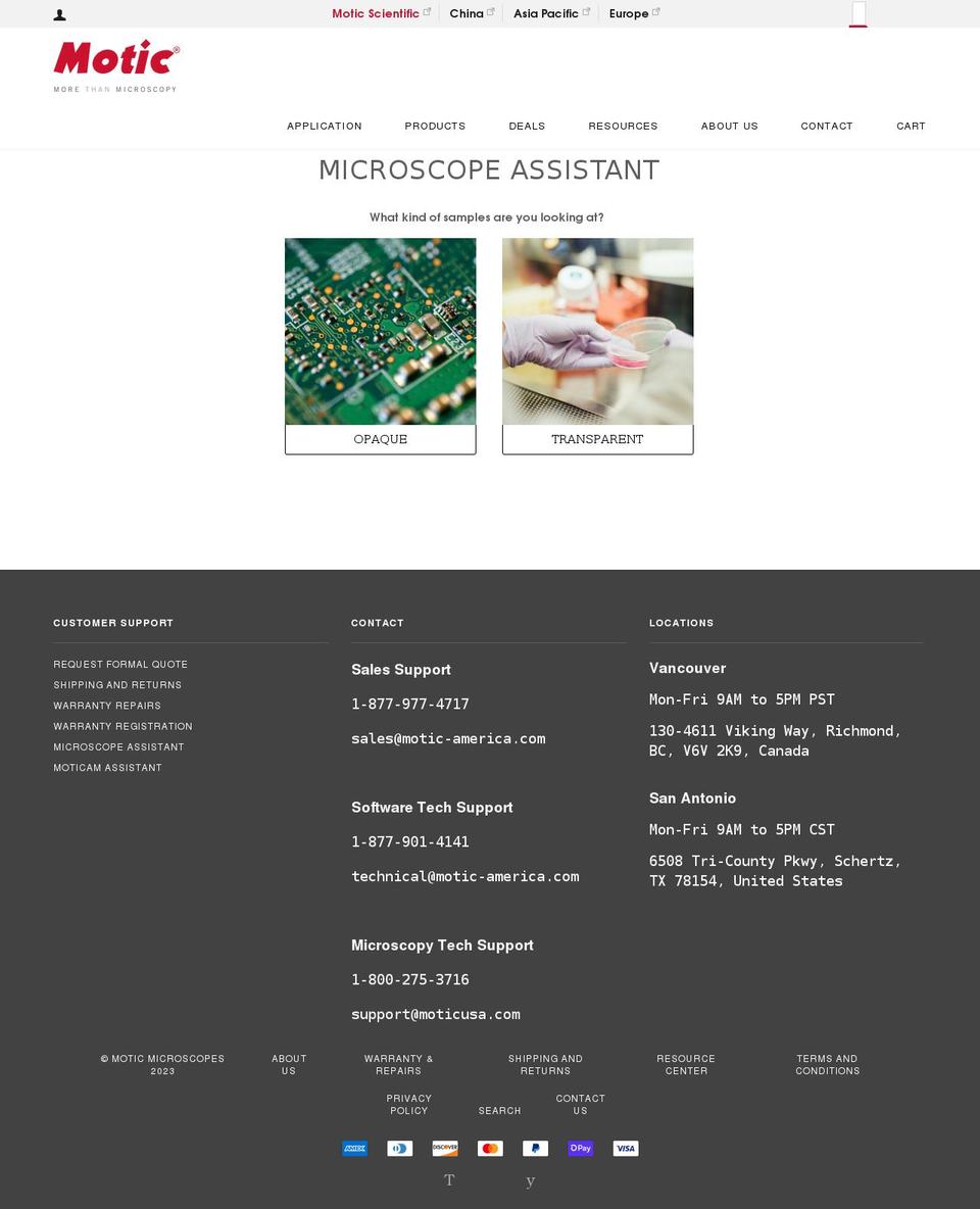 microscopechoices.com shopify website screenshot