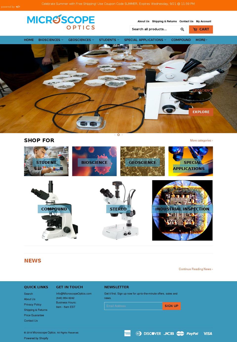 dsl-5-0-1 Shopify theme site example microscopeoptics.com