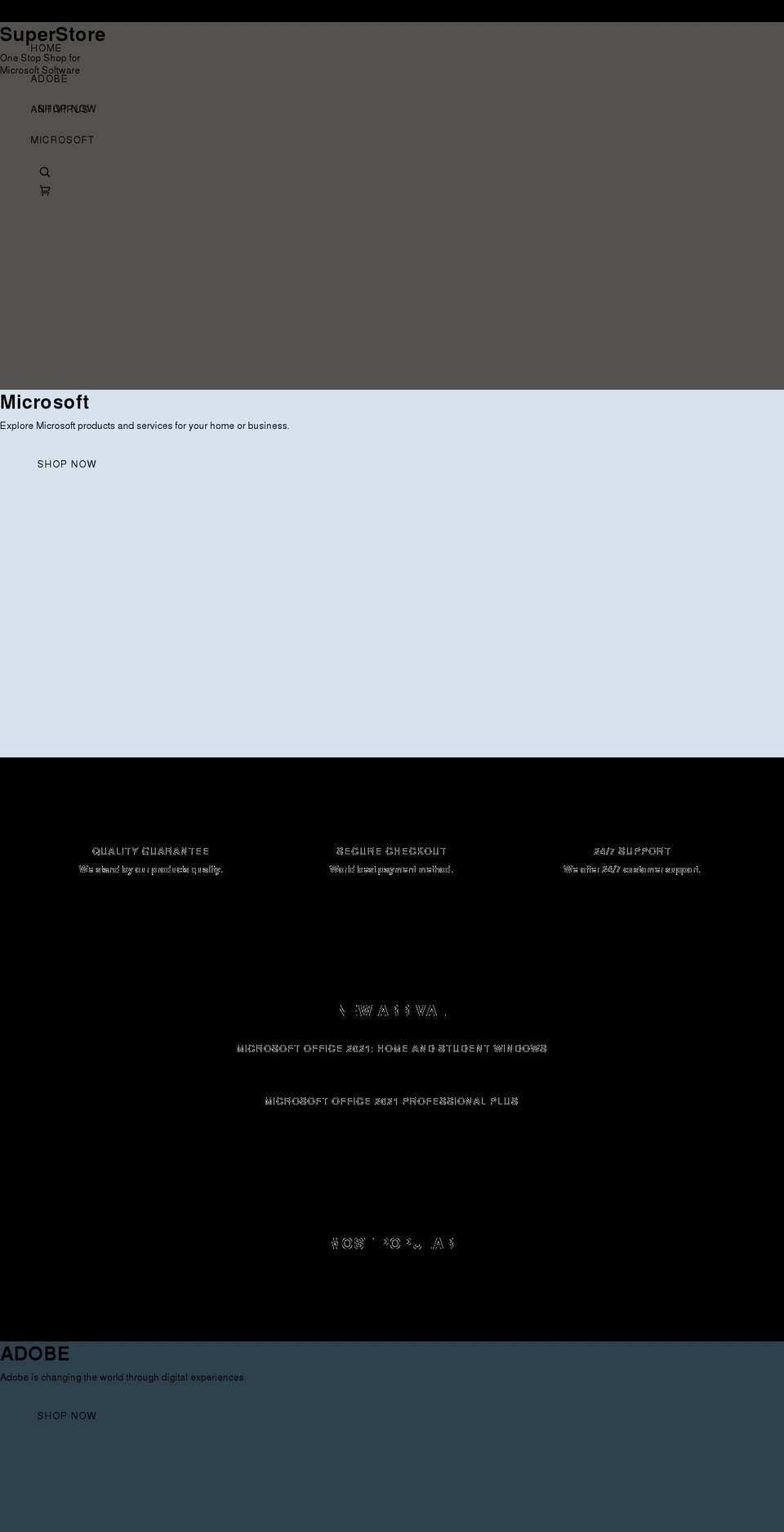 microsoftsuperstore.com shopify website screenshot