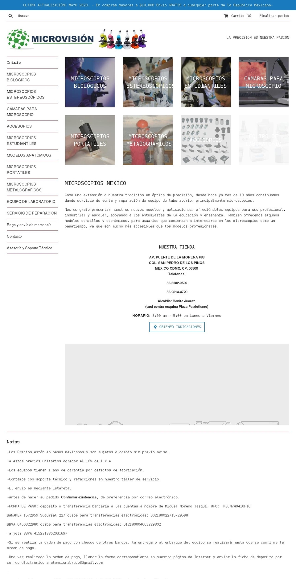 microvision.com.mx shopify website screenshot