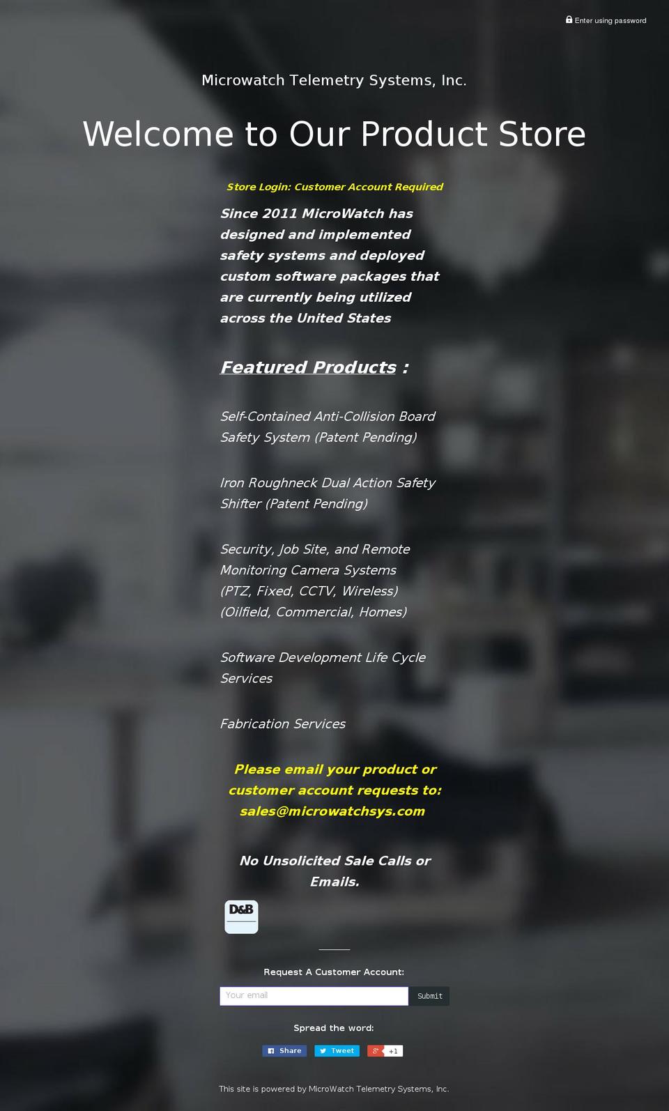 microwatchsys.com — Shopify storefront screenshot